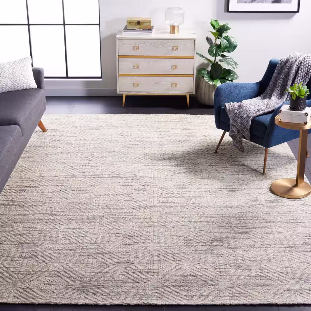 SAFAVIEH Marbella Dark Gray/Beige 8 ft. x 10 ft. Gradient Geometric Area Rug