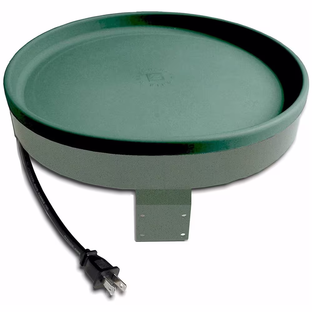 None 75-Watt All Seasons 3-In-1 Outdoor Heated Birdbath, Green