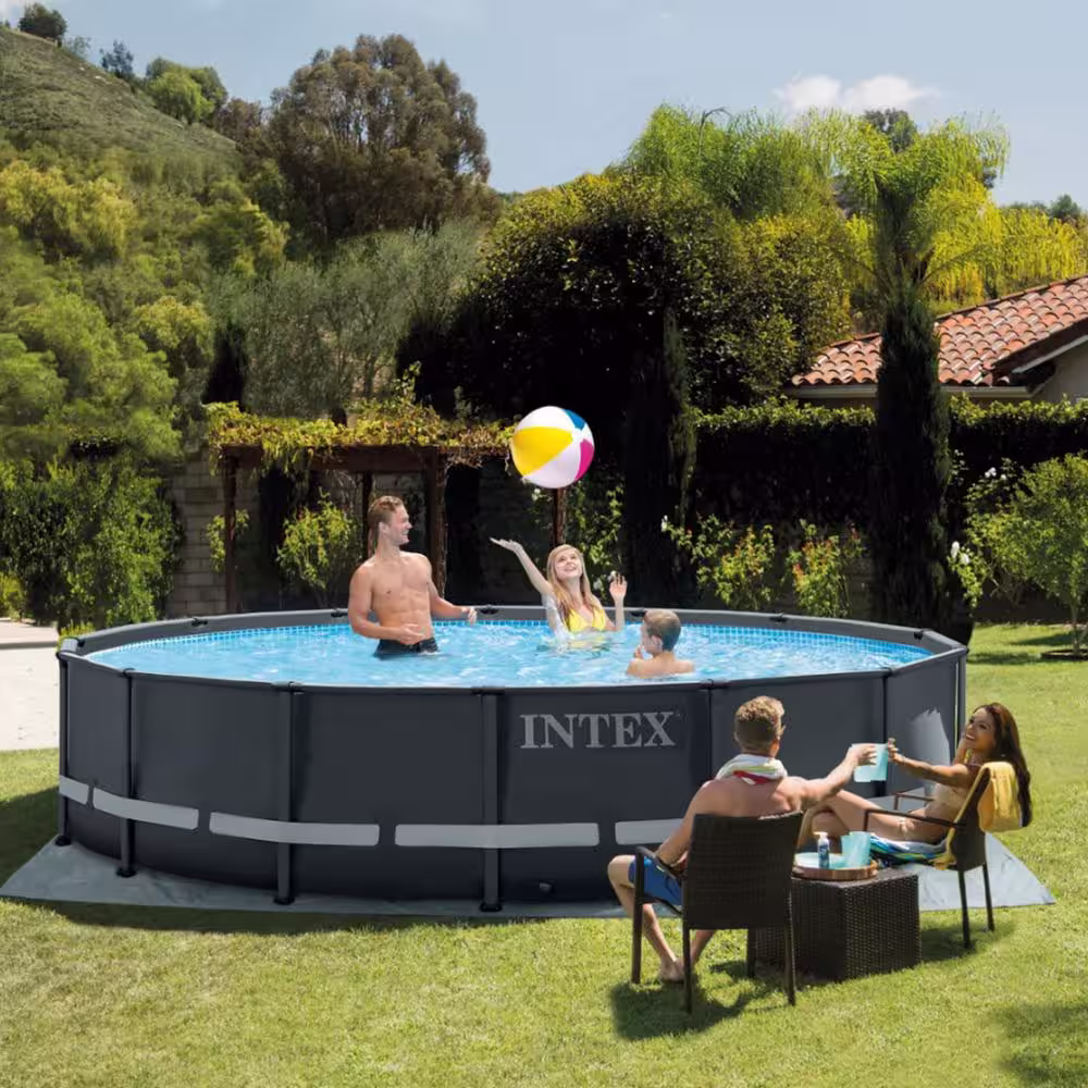 INTEX Ultra XTR 14 ft. Round 42 in. D Metal Frame Pool Set with Pump