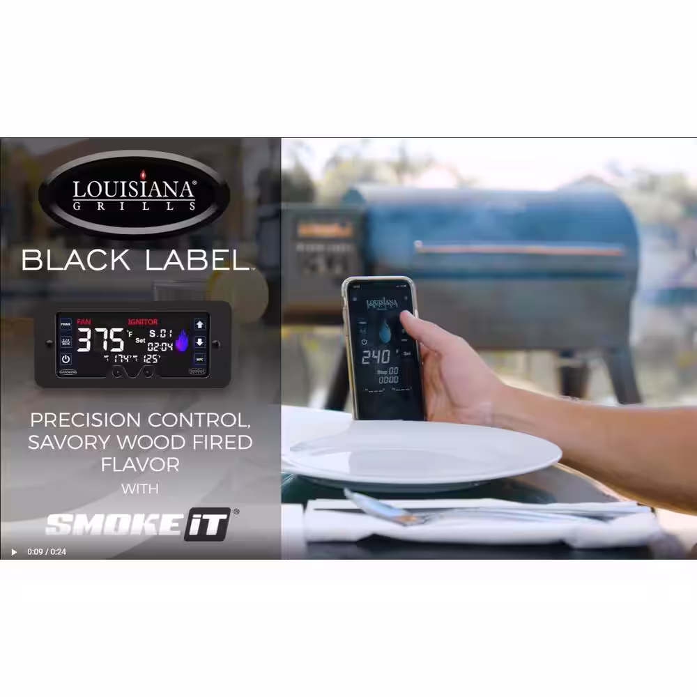 Louisiana Grills 1000 Black Label Pellet Grill with WiFi Control in Black