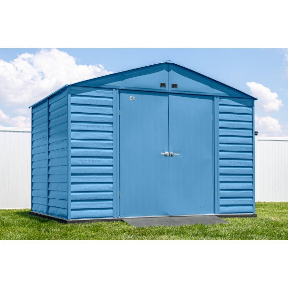 Arrow Select 10 ft. W x 8 ft. D Blue Grey Metal Shed 74 sq. ft.