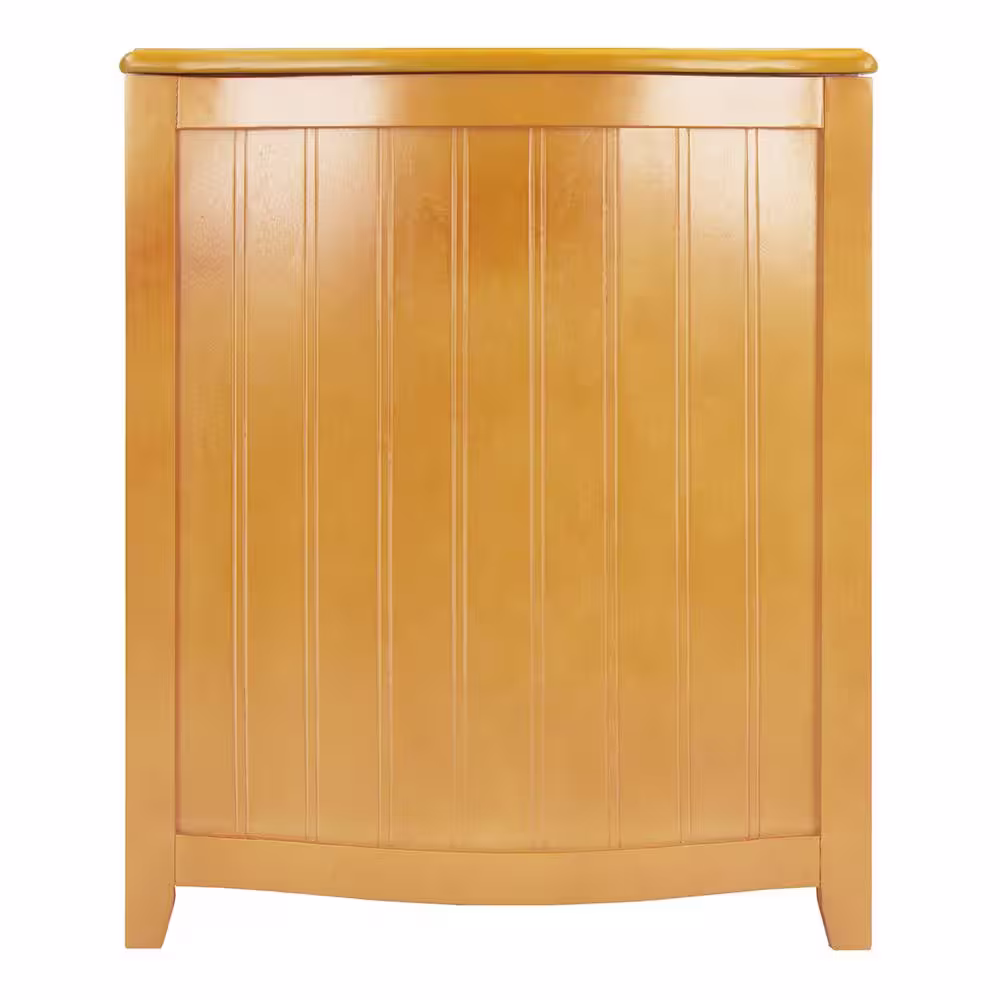 Oceanstar Natural Wainscot Style Bowed Front Laundry Hamper