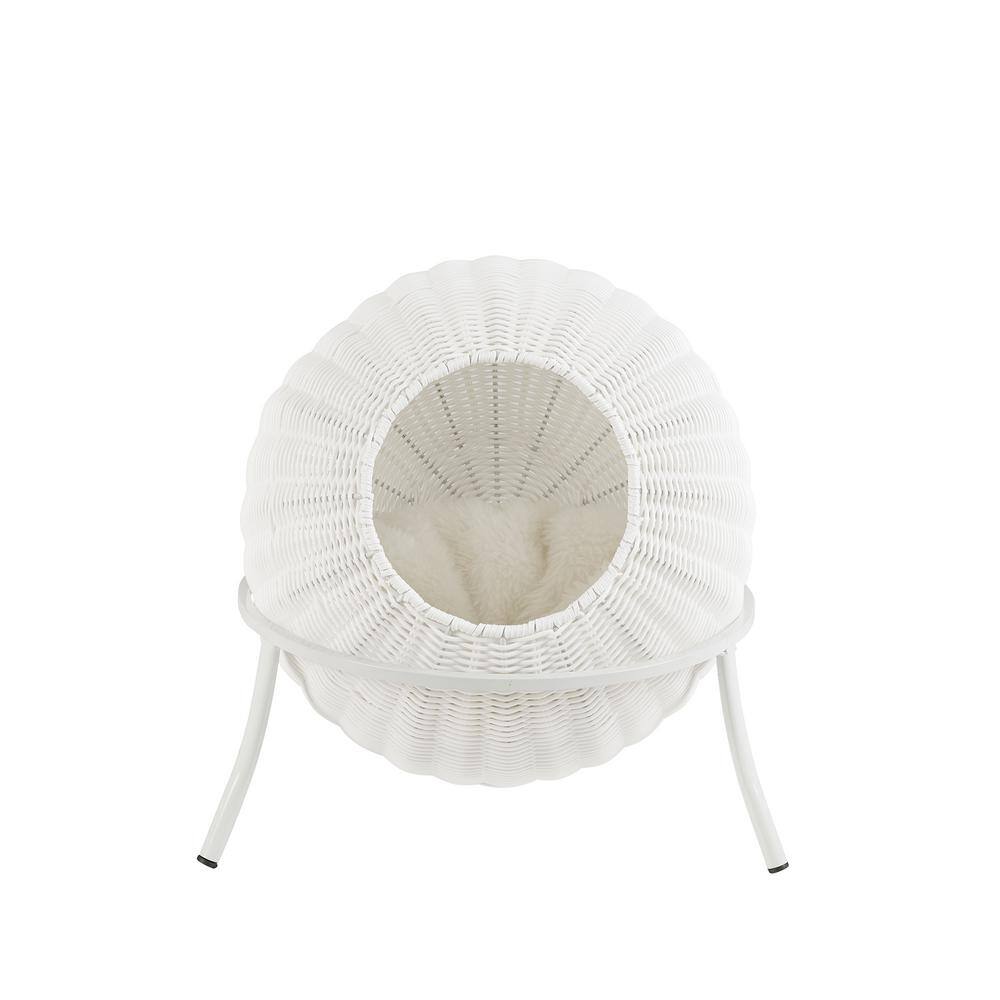 None Nala Wicker Cat Bed Medium in White