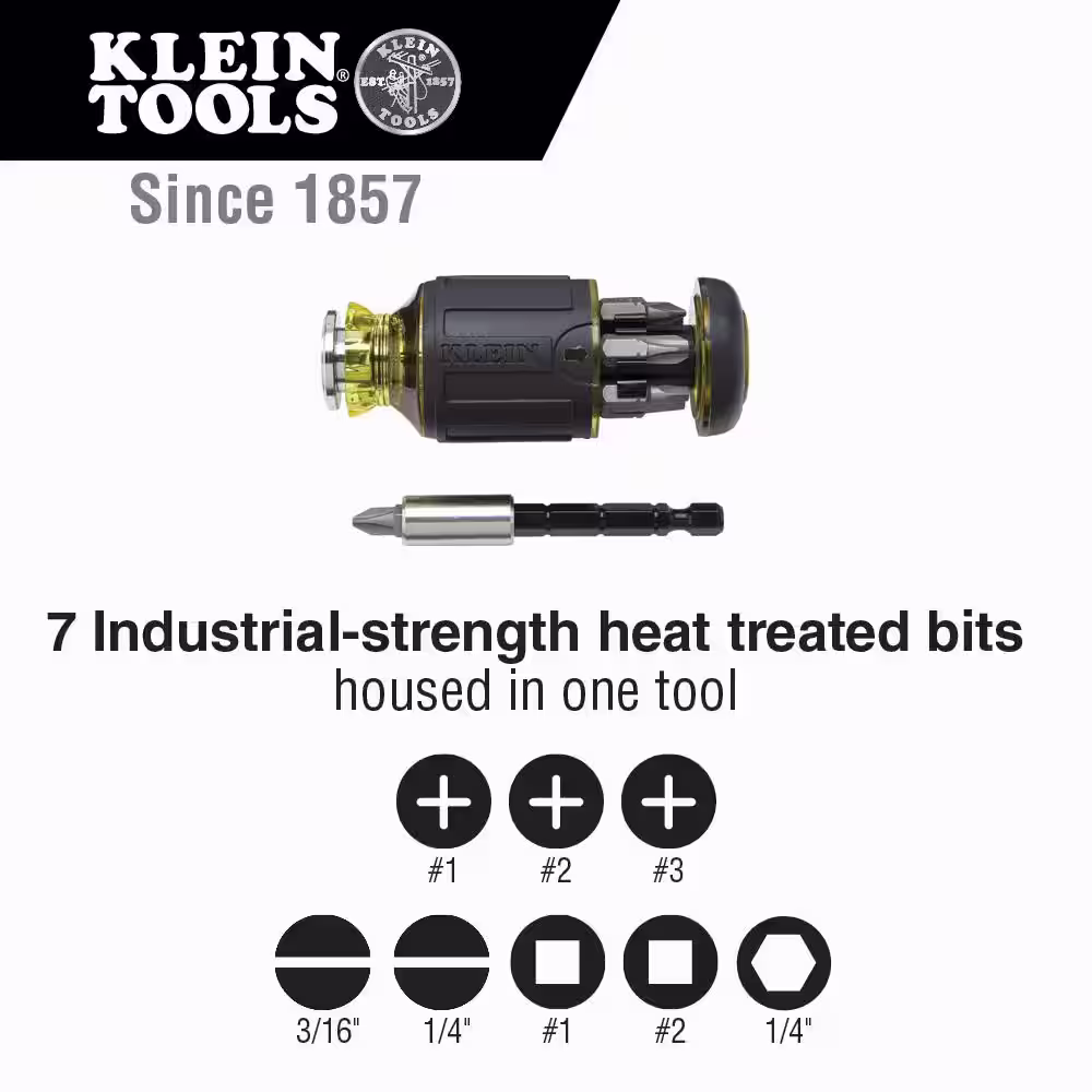 Klein Tools Adjustable Length Multi-Bit Screwdriver Set (2-Piece)