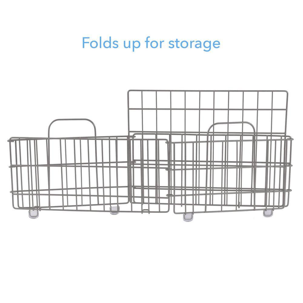 Amucolo 8.87 in. H x 16.42 in. W Gray Wire Basket