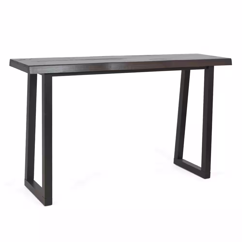 Steve Silver Jennings 60 in. Cherry/Ebony Standard Rectangle Wood Console Table with Live Edge