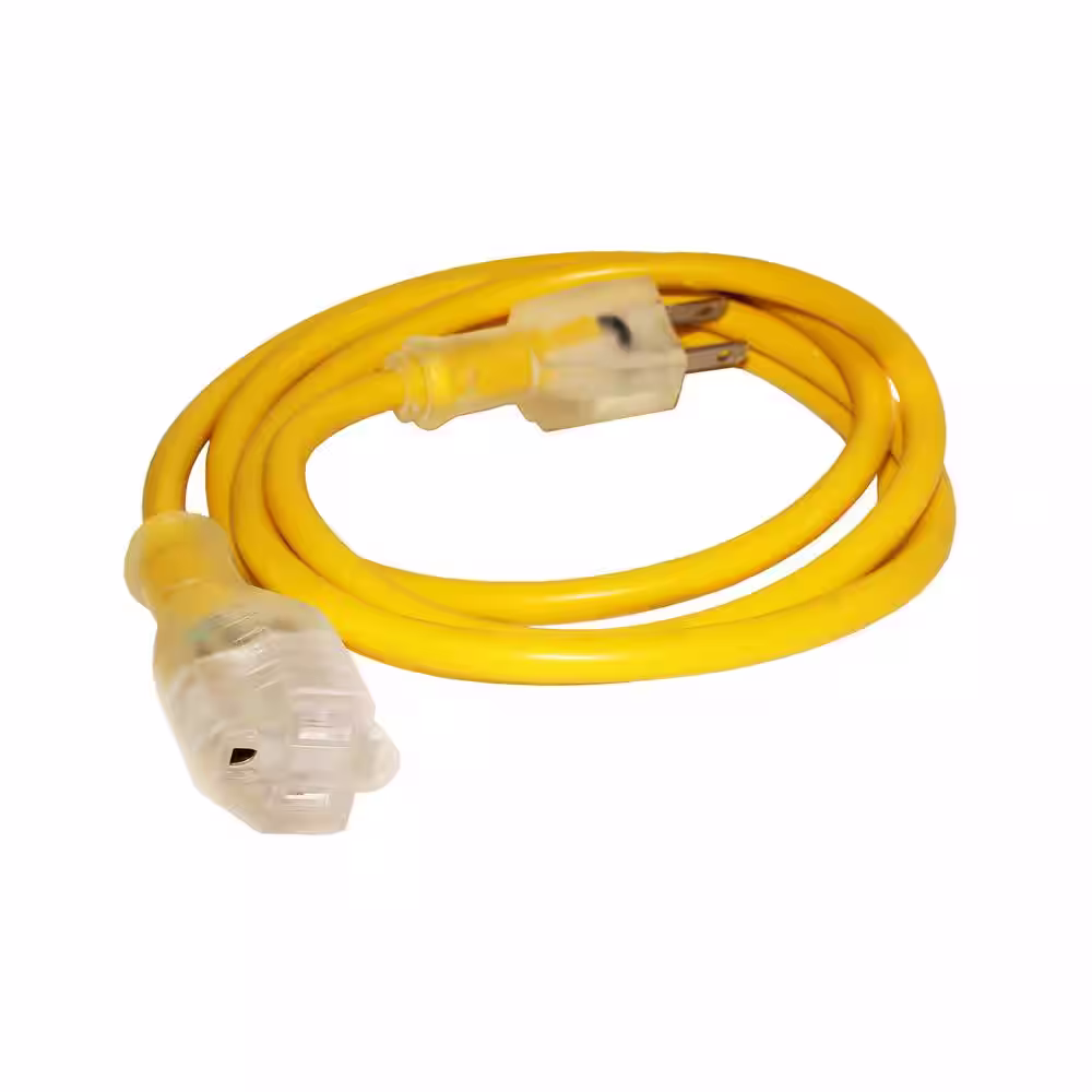None 6 ft. 12/3 300-Volt 15 Amp SJT Lighted Extension Cord Extra-Thick Prong for Indoor Plus Outdoor Use (5-Pack)