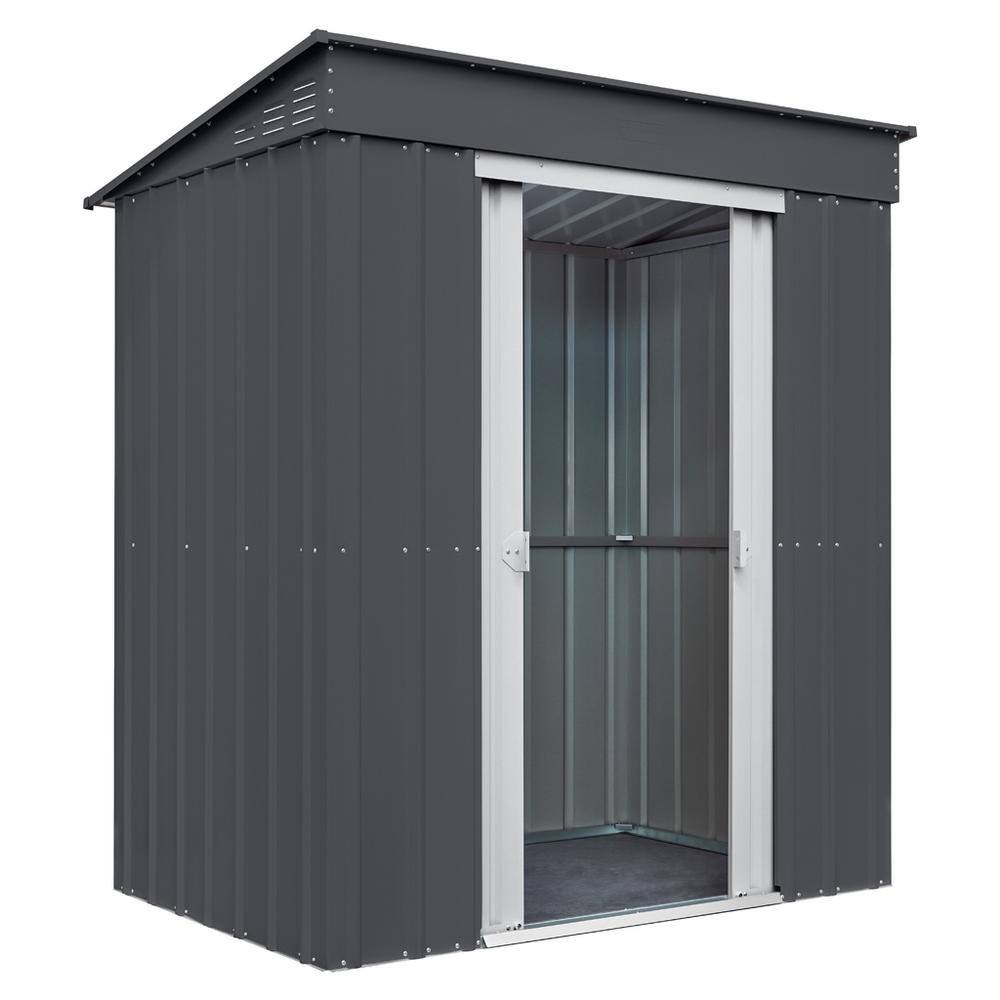 Globel Do-it Yourself Skillion 6 ft. W x 4 ft. D Metal Outdoor Storage Shed with Double Sliding Doors (24 sq. ft.)
