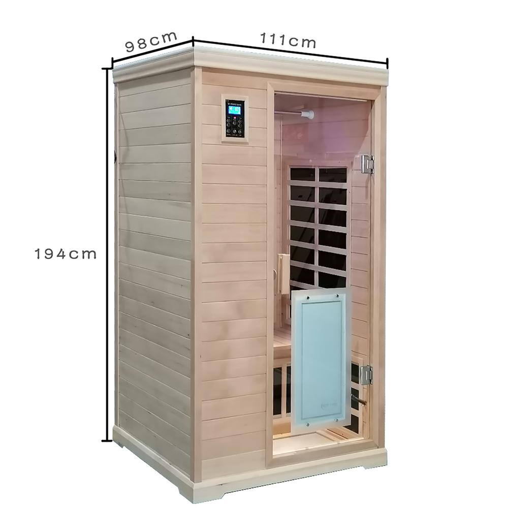 Whatseaso 44 in. W x 39 in. D x 77 in. H Two-Person far infrared Canadian Premium Hemlock Wood 50HZ/120V Sauna Room
