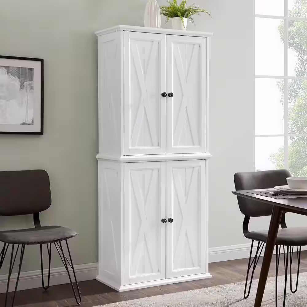 CROSLEY FURNITURE Clifton Distressed White Tall Pantry