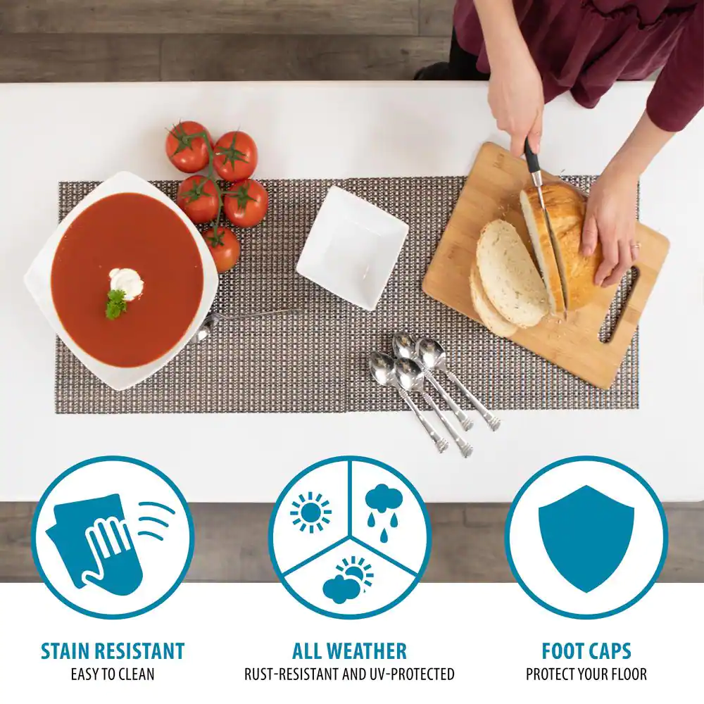 Lifetime 4 ft. White Granite Resin Adjustable Height Commercial Folding Table