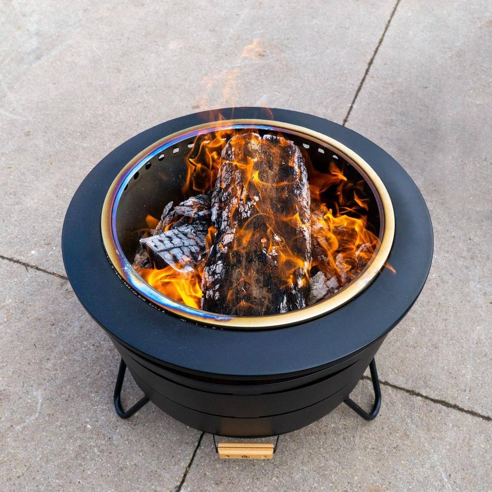 TIKI 27.5 in. Reunion Fire Pit Metal Black