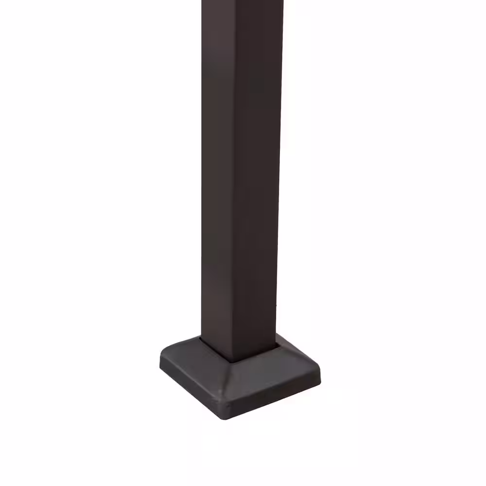 Sunjoy 8 ft. x 5 ft. Brown Steel 2-Tier Grill Gazebo with Tan and Brown Canopy