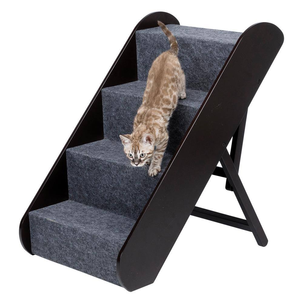 TRIXIE Brown Adjustable 4-Step Pet Stairs