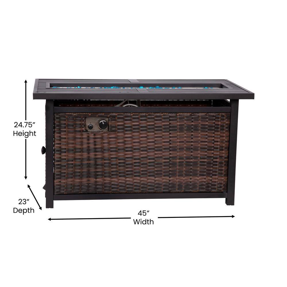 None Black Plastic Fire Pit Table