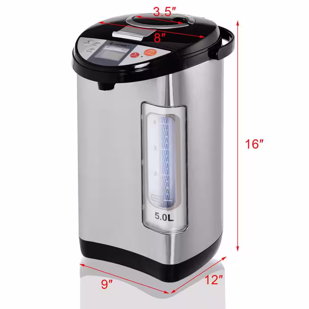 Costway 5 l Silver LCD Water Boiler and Warmer Electric Hot Pot Kettle Hot Water Dispenser