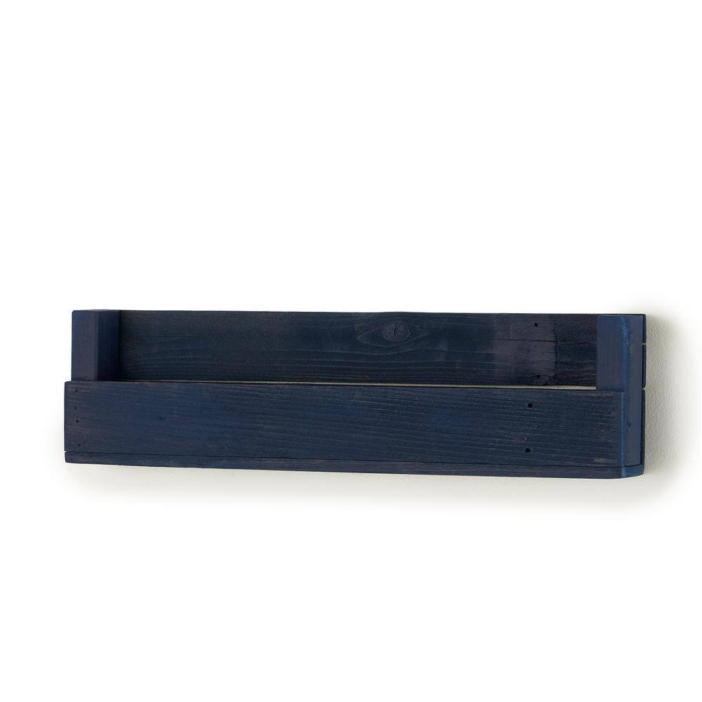 TRINITY 4 in. x 28 in. x 8 in. Navy Blue Book + Photo Display Shelf 3-Pack