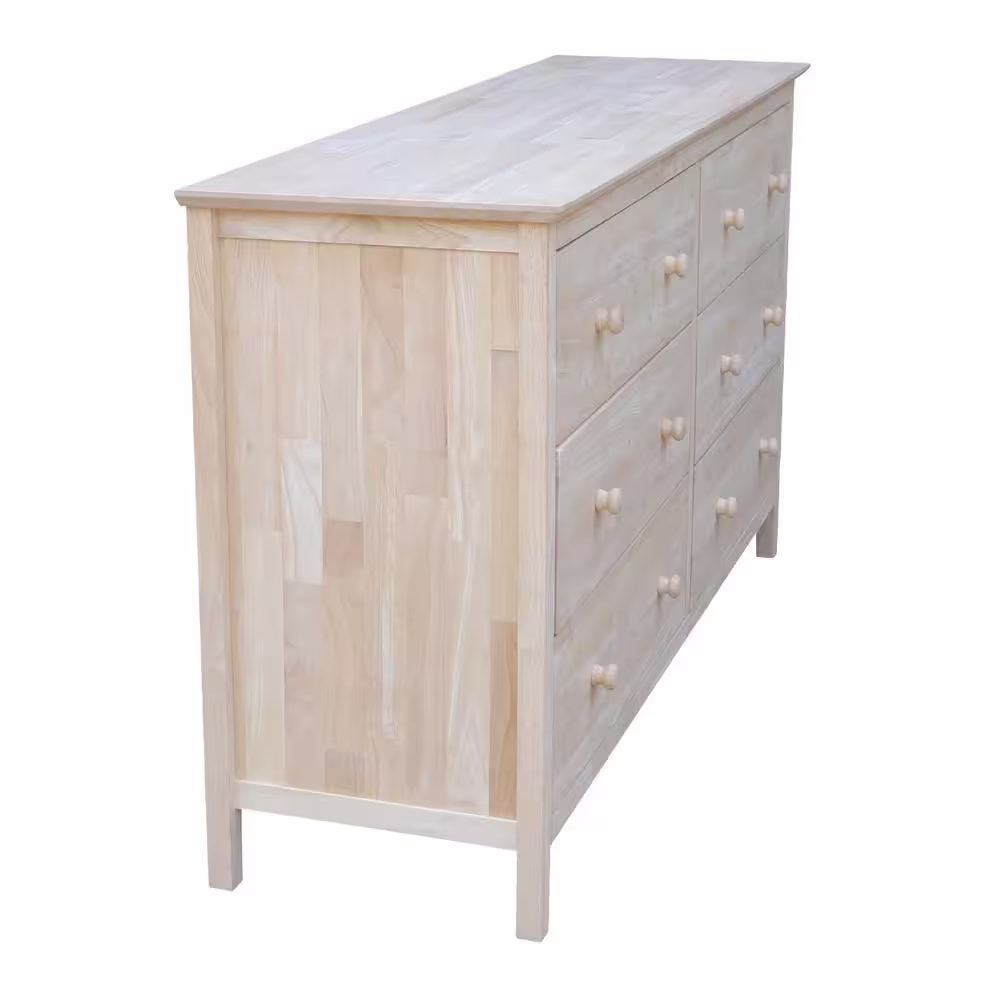 International Concepts Brooklyn 6-Drawer Unfinished Wood Dresser