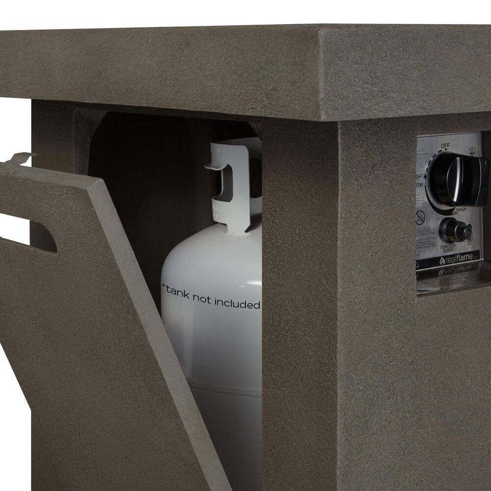 Real Flame Ventura 50 in. x 24 in. Rectangle MGO Propane Fire Pit in Glacier Gray with Natural Gas Conversion Kit