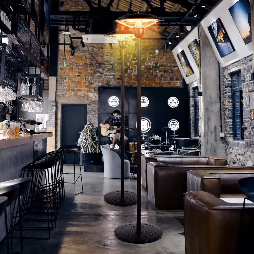 None 1,500-Watt Iron Hanging Halogen Electric Patio Heater