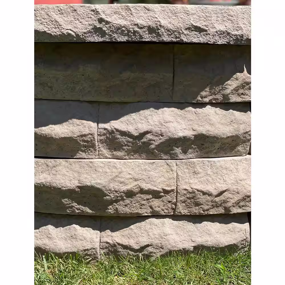 Nantucket Pavers Ledgestone 47 in. x 18 in. Round Concrete Wood Fuel Fire Pit Ring Kit Brown