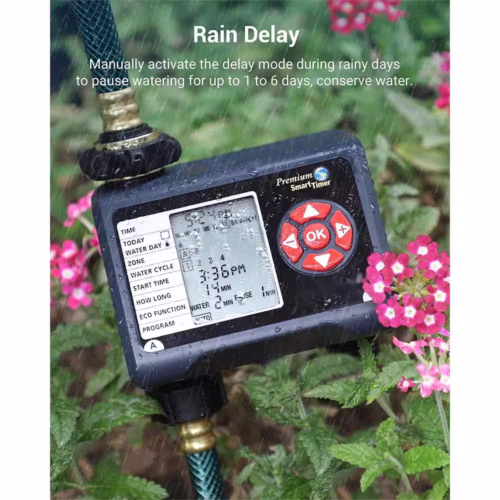 None 2 Zone, Water Timer for Garden Hose, Sprinkler Timer, Programmable Hose Timer Faucet Watering with Automatic/Rain Delay