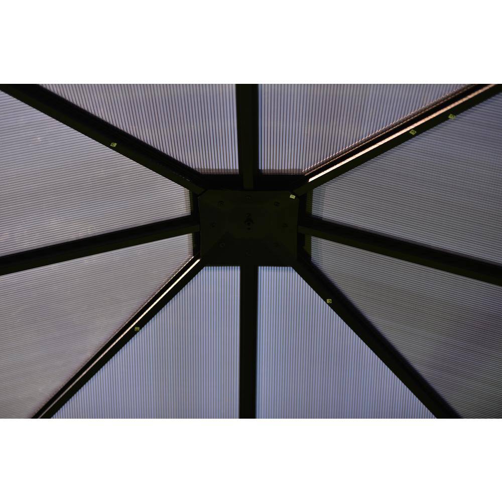 None Patio 9.8 ft. x 9.8 ft. Beige Aluminum Garden Paito Gazebo with Polycarbonate Roof