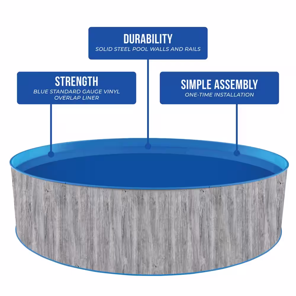 Blue Wave 12 ft. Round 36 in. D Capri Steel Wall Pool Package