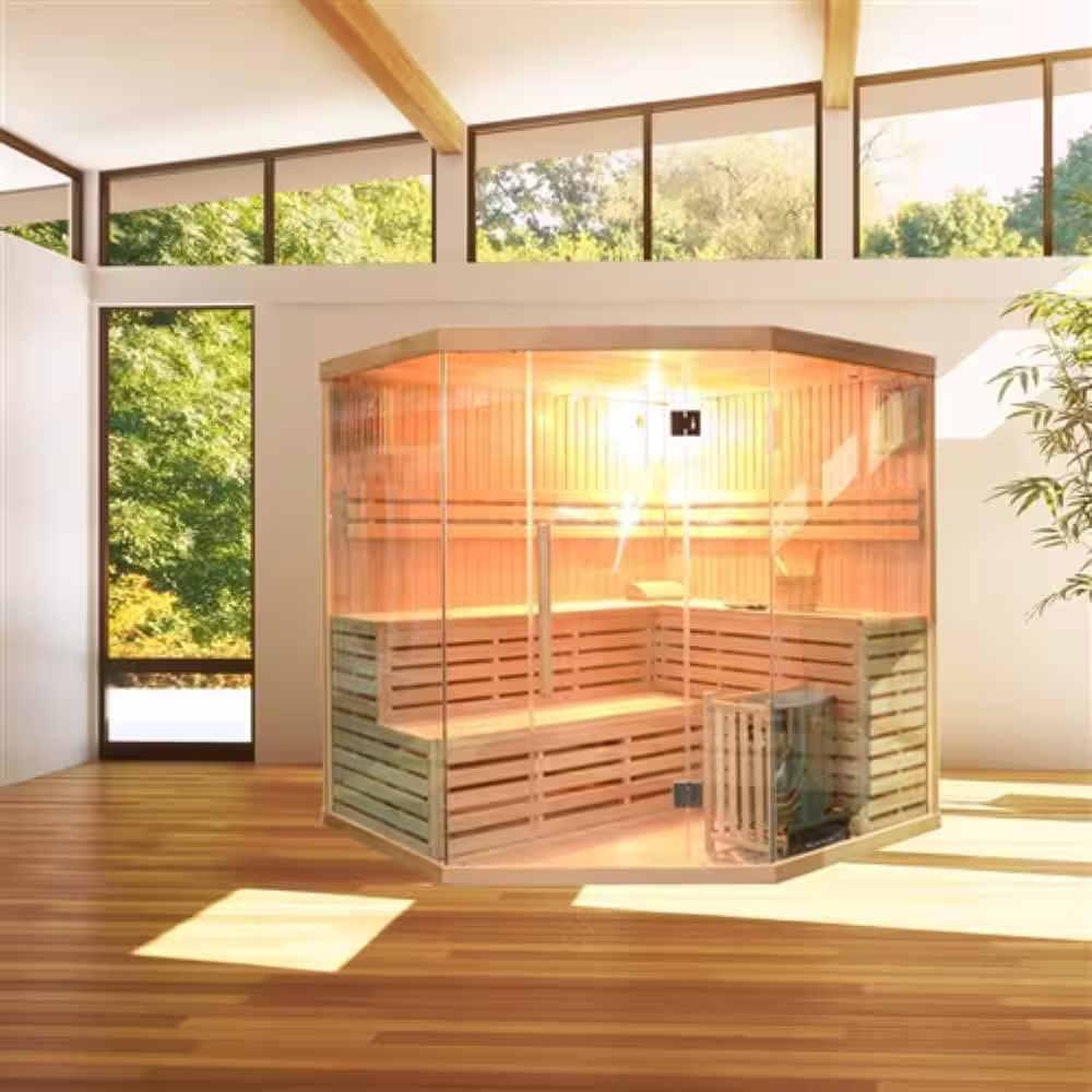 ALEKO 6-Person Canadian Hemlock Electric Heater Sauna