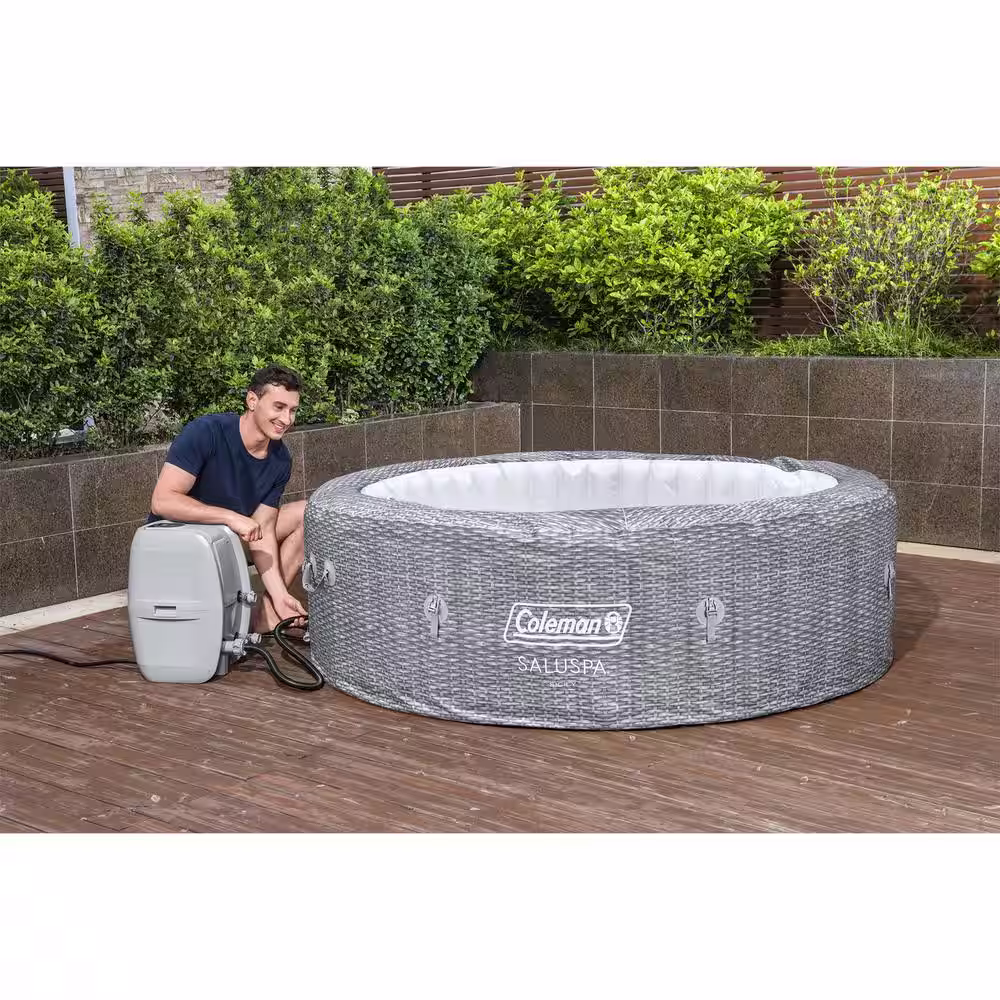 Coleman Sicily SaluSpa 7-Person 180-AirJet Inflatable Hot Tub Spa, Gray