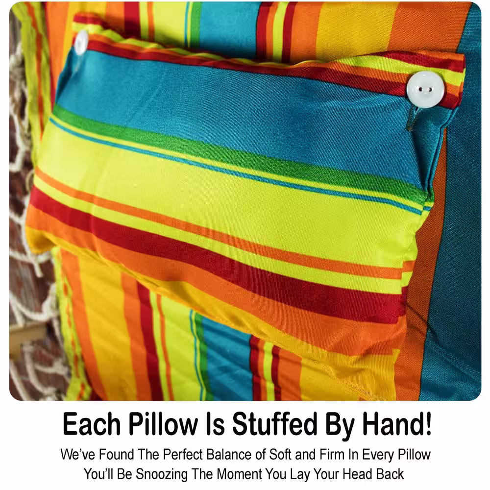 None Hammock Chair with Wooden Armrests in Fruit Stripes