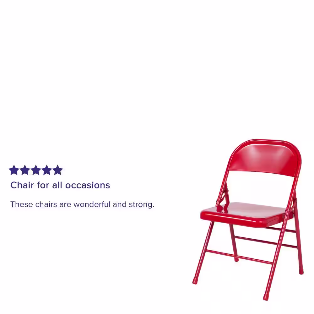 Carnegy Avenue Red Metal Folding Chair (2-Pack)