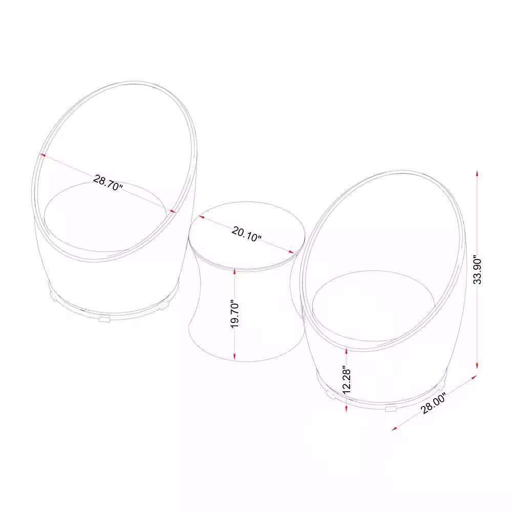 MADE 4 HOME Barletta Swivel 3-Piece Wicker Outdoor Bistro Set with White Cushions