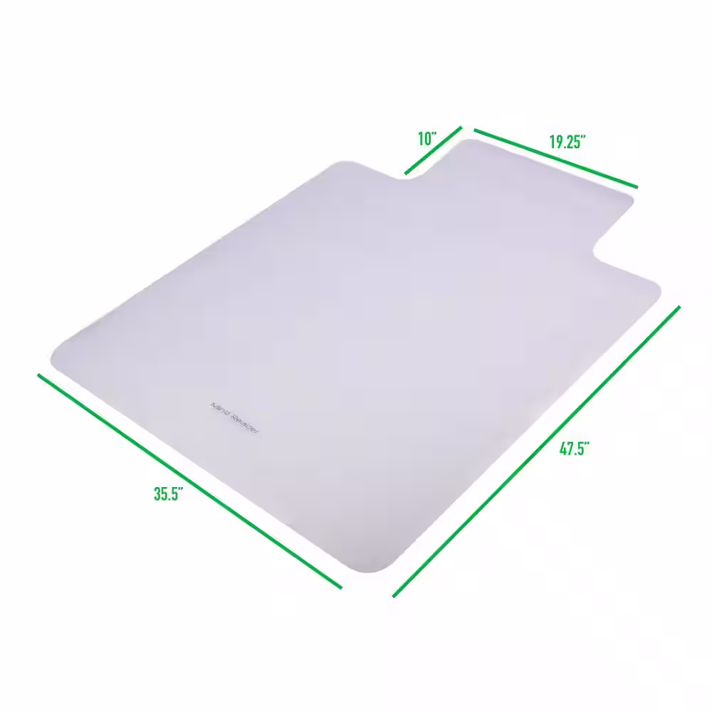 Mind Reader 9-to-5 Collection, Clear 47.5 in. x 35.5 in. PVC Anti-Skid Office Chair Mat