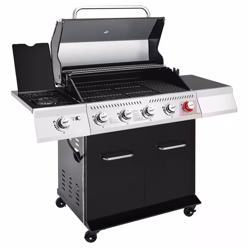 Royal Gourmet Deluxe 5-Burner propane Gas Grill and 1 side burner with Rotisserie Kit