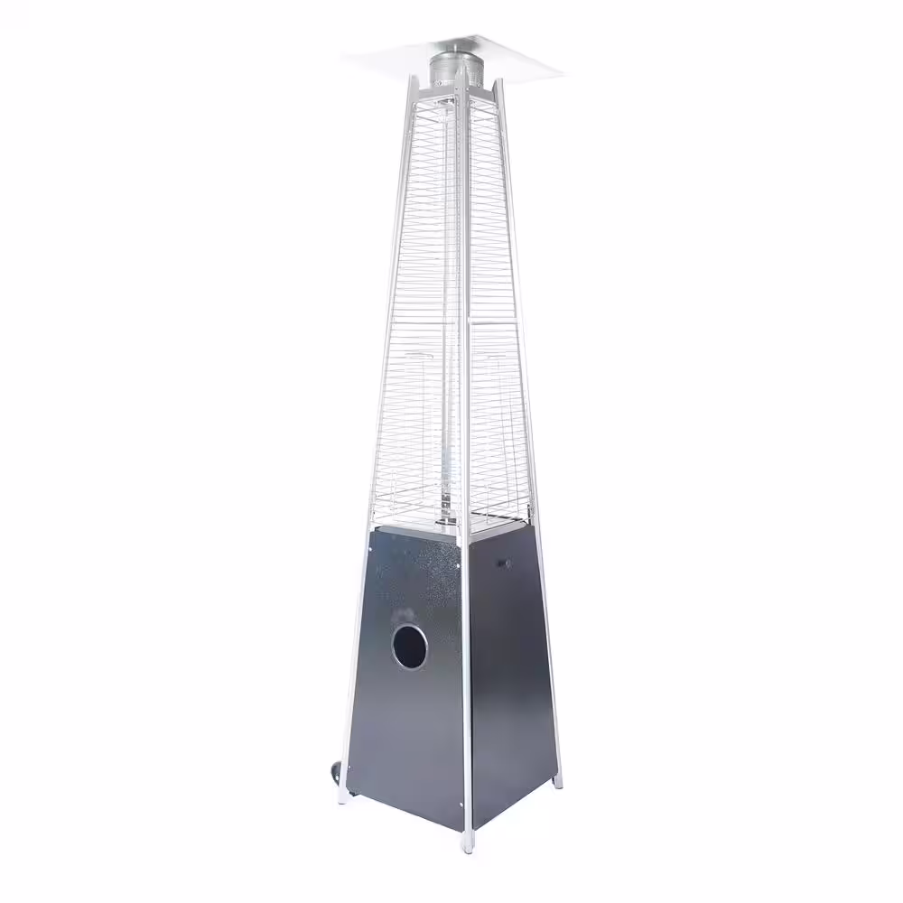 None Outdoor 40,000 BTU Black Steel Pyramid Flame Heater