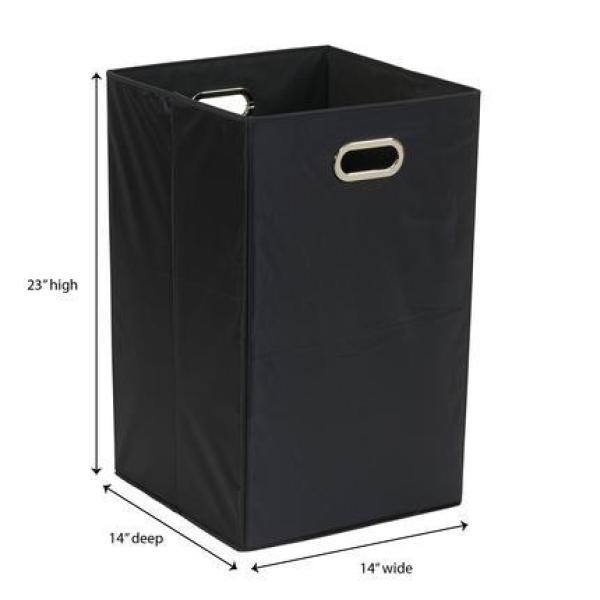 HOUSEHOLD ESSENTIALS GEN Black Collapsible Polyester Laundry Hamper