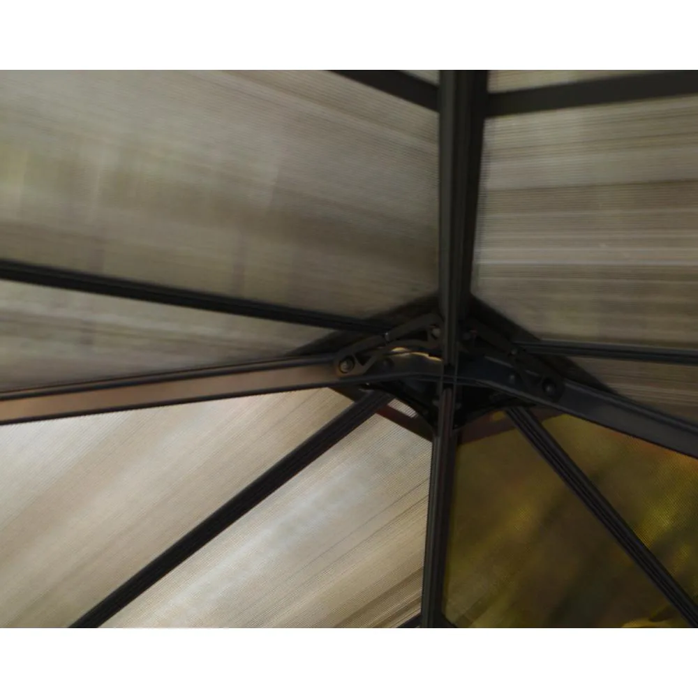 CANOPIA by PALRAM Ledro 10 ft. x 14 ft. Gray/Bronze Closed Gazebo / Hot Tub Enclosure and Solarium