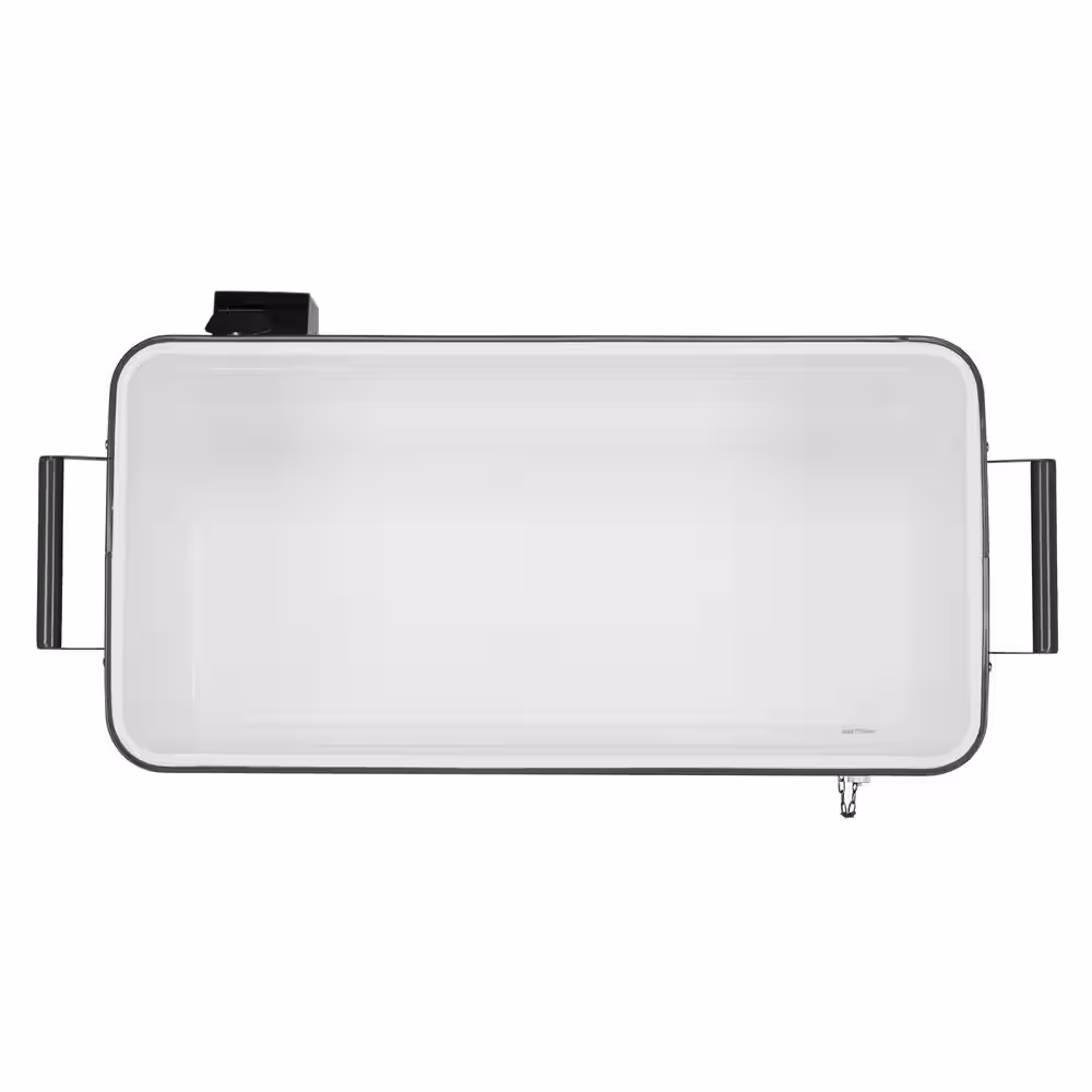 None Dark Grey 80 qt. Iron Beverage Wheeled Cooler with Shelf