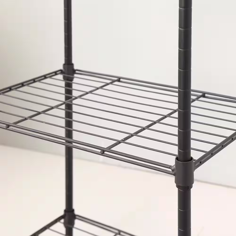 mzg 4 Tier Grey Powder Coating Wire Shelving Unit 12 in. x 18 in. x 39 in.