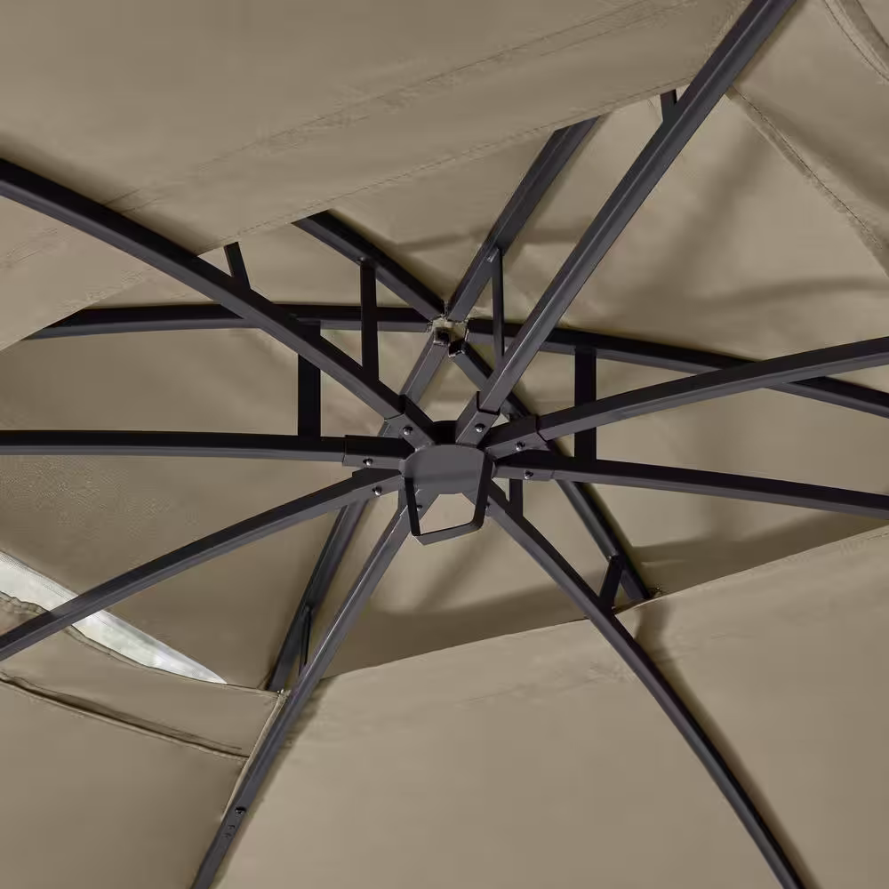 Hampton Bay Shiloh Glen 10 ft. x 12 ft. Steel Brown Gazebo