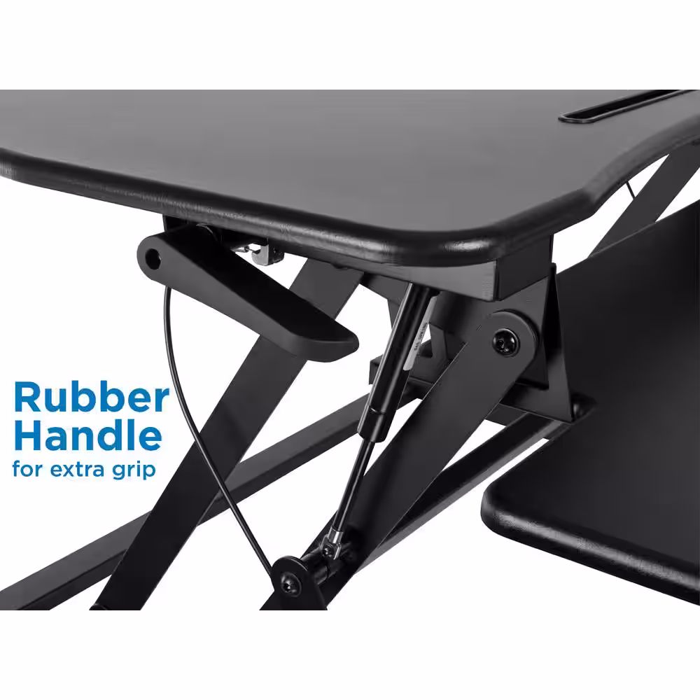 MOUNT-IT! 35.5 in. Black Standing Desk Converter Height Adjustable Large Surface Area