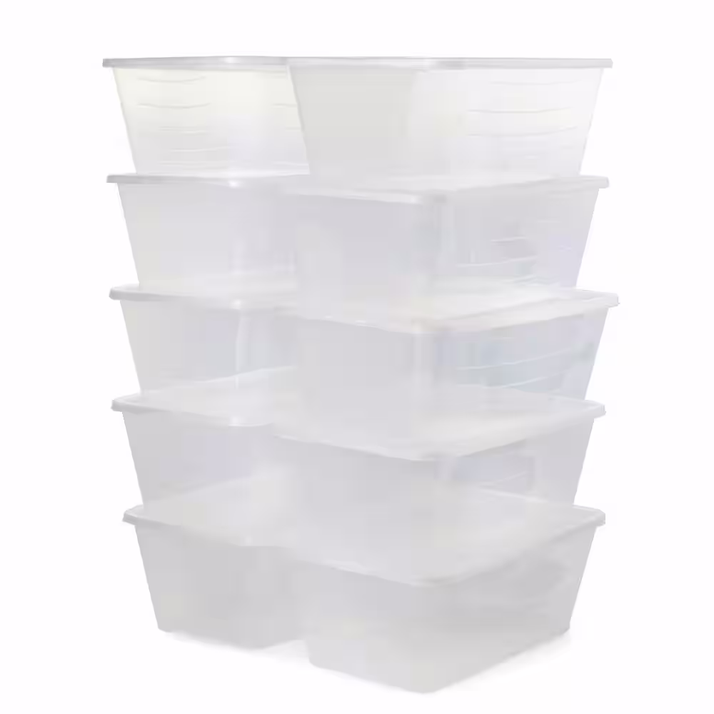 Life Story 5.7-Liter Shoe and Closet Storage Box Stacking Containers, Clear (20 Pack)