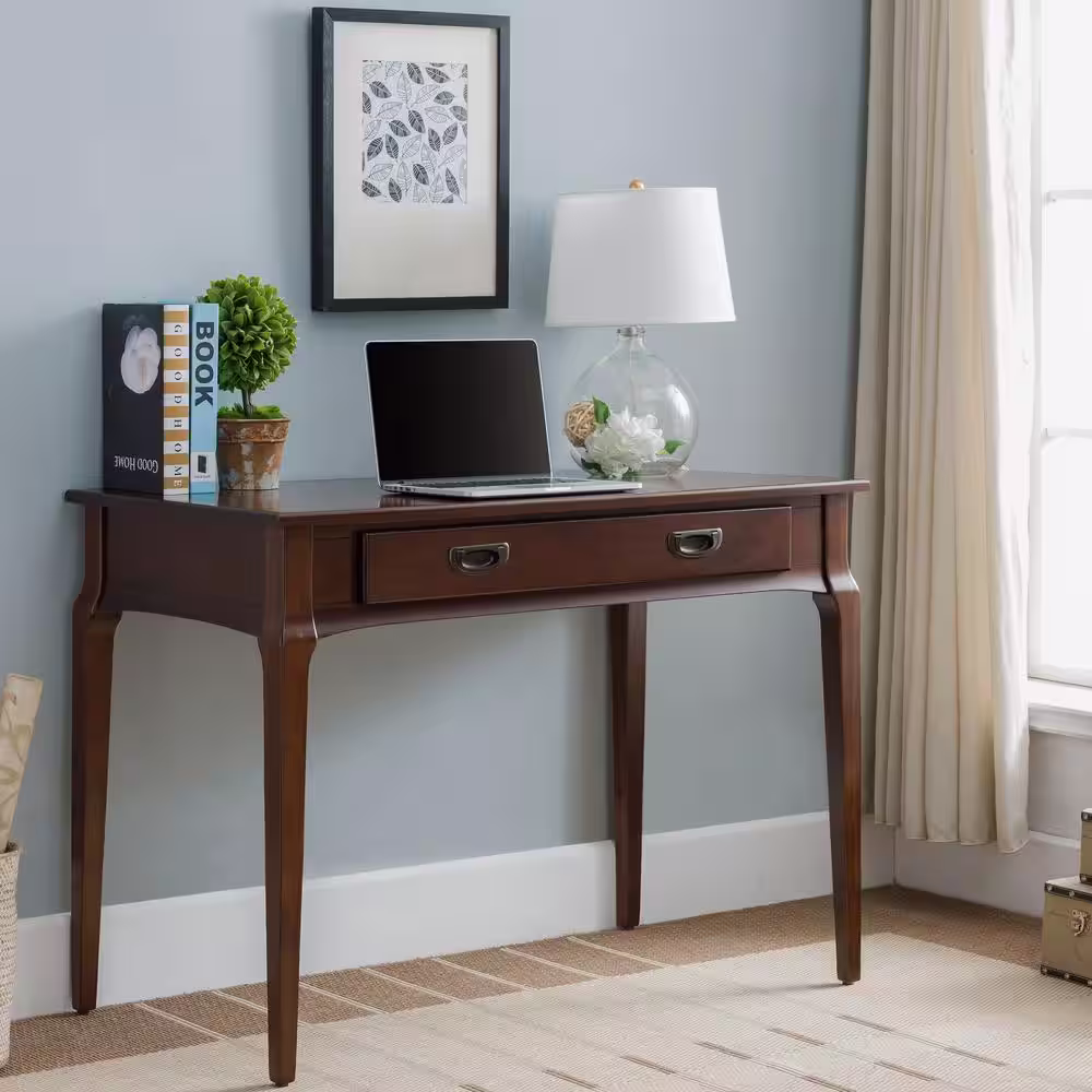 Leick Home Stratus 24 in. Retangular Cherry Solid Hardwoods 1 Drawer Portable Laptop Writing Desk