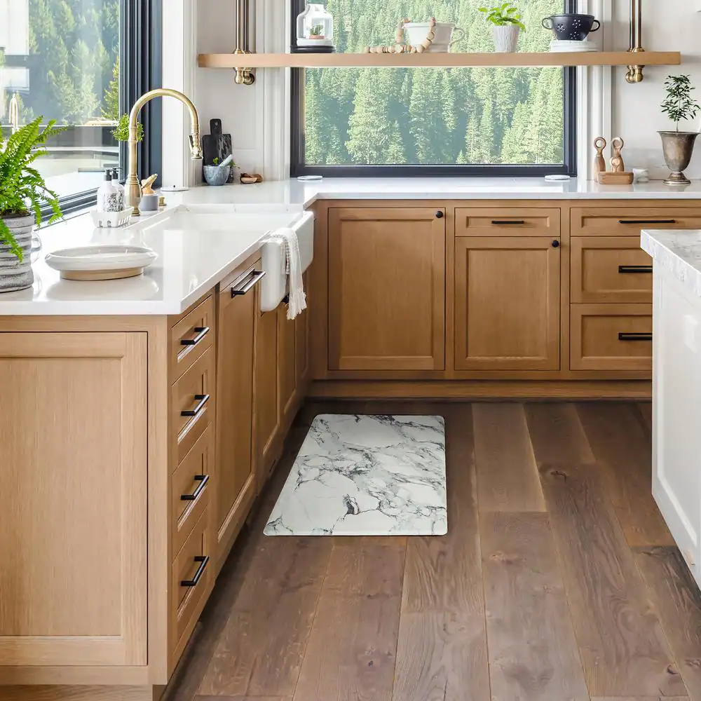 StyleWell Cook N Comfort Marble Gray 19.7 in. x 31.5in. Anti Fatigue Kitchen Mat