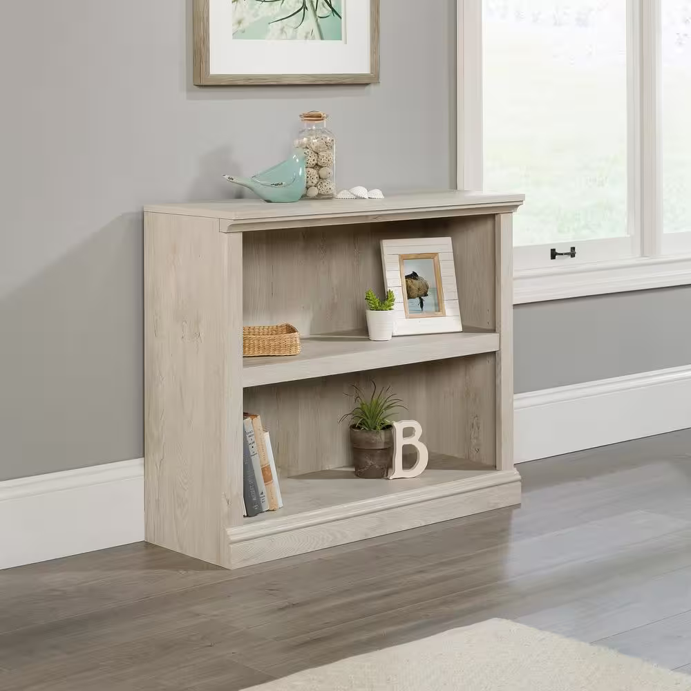 SAUDER 29.92 in. Chestnut Wood 2-shelf Standard Bookcase with Adjustable Shelves