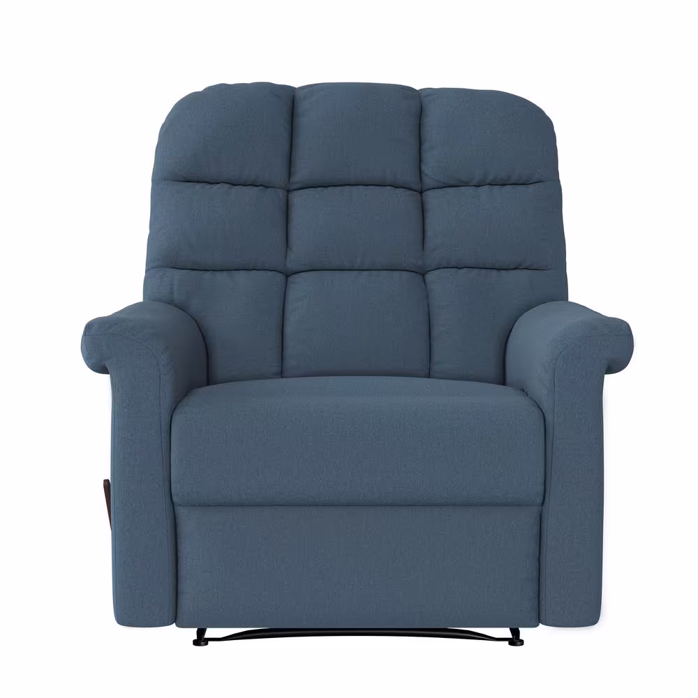 ProLounger Caribbean Blue Plush Low-Pile Velour Tufted Back Extra Large Wall Hugger Reclining Chair