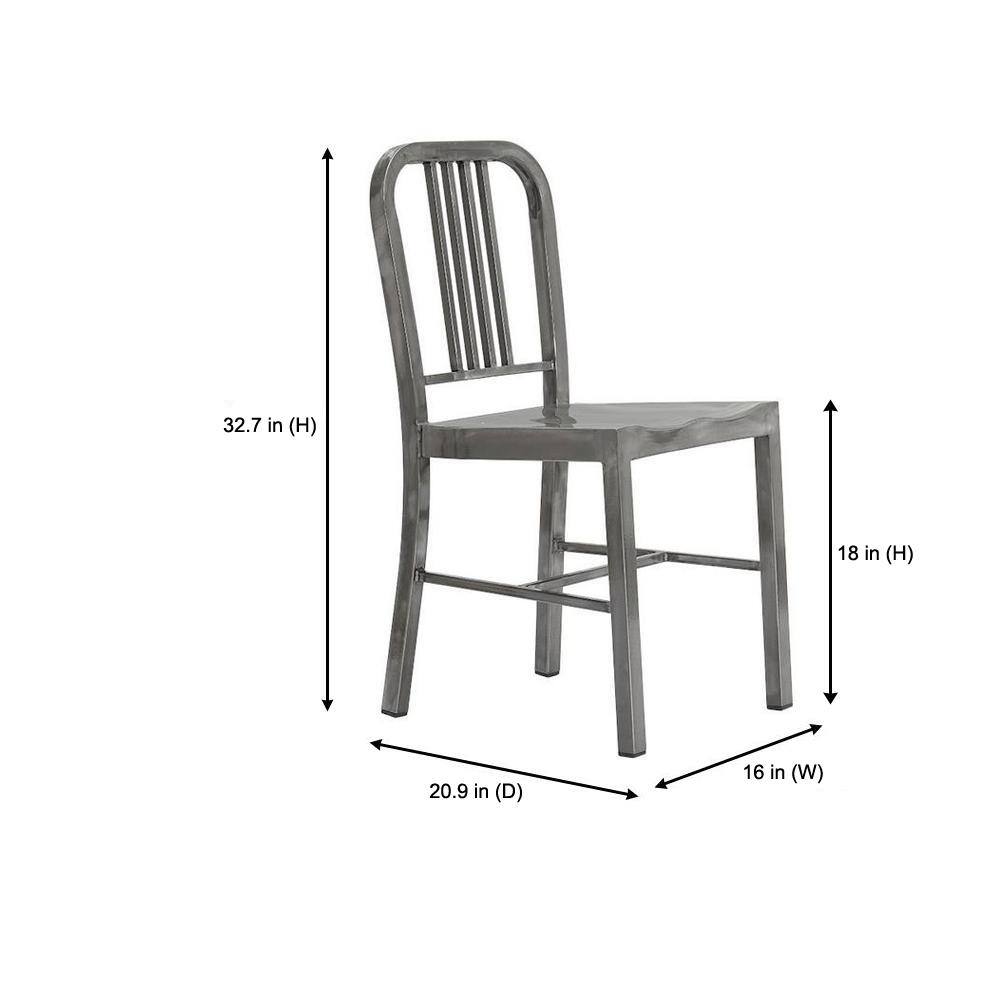 StyleWell Kipling Gunmetal Gray Metal Dining Chair (Set of 2) (15.94 in. W x 32.67 in. H)