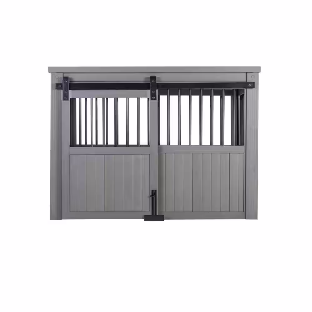 New Age Pet Homestead ECOFLEX Grey Sliding Barn Door Dog Crate Large