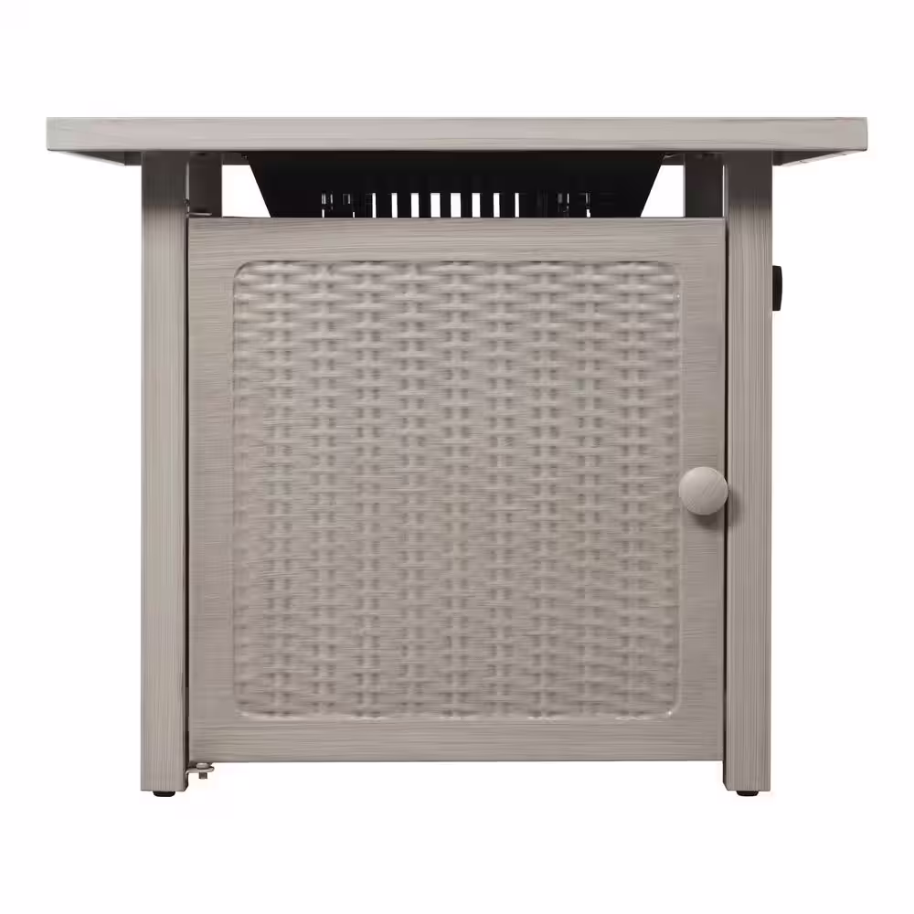 Hampton Bay 28 in. Outdoor Steel Propane Gray Gas Fire Pit Table